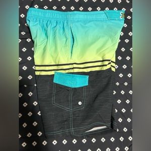 NWT- Kids Wonder Nation blue/black Swim Trunks w/ liner&pockets-size 14/16
